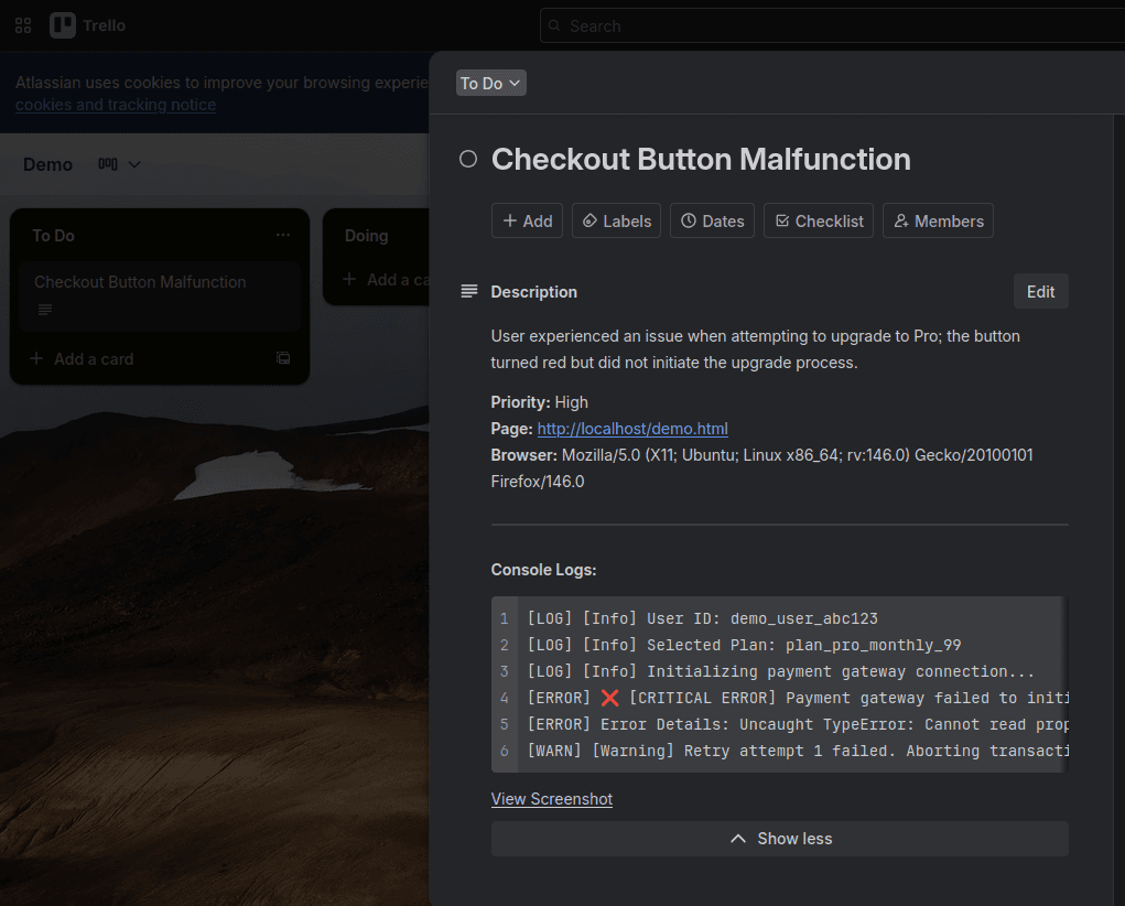 BugVision demo preview